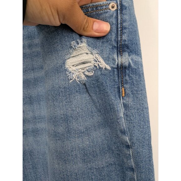 Old Navy Boyfriend Jeans Women Size 16 Tall Mid Rise Patchwork Distressed Grunge - Picture 9 of 12